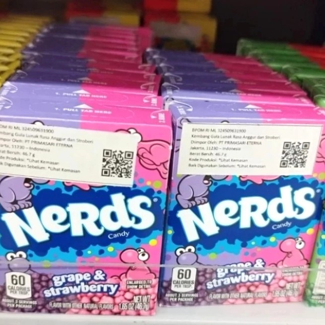 

Diskon Nerds Candy Grape & Strawberry 46.7 Gr/Kembang Gula Lunak Ready