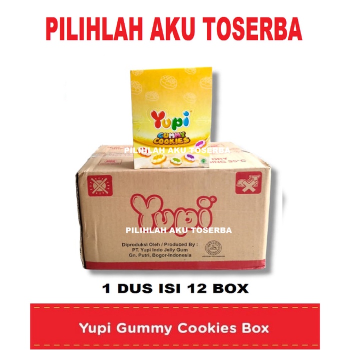 

Terlaris Yupi Gummy Cookies Box - (Harga 1 Dus Isi 12 Box) Ready