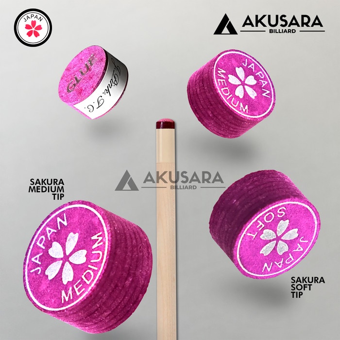 ready stok sakura tip soft medium tip play stik billiard original