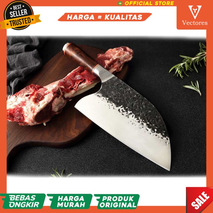 Original Pisau Golok Tajam Sembelih Daging Premium Stainless Steel