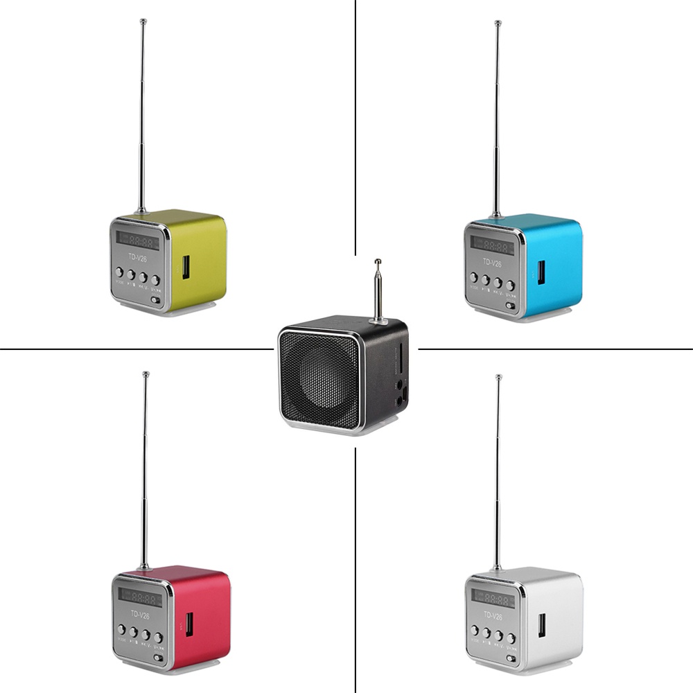 TD-V26 Digital FM Speaker Mini Portable Radio FM Receiver with LCD Speaker Stereo Bluetooth Speaker 