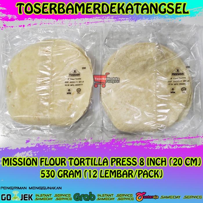 

MISSION Flour Tortilla 8' Kulit Tortila Kebab Wrap Frozen 20 Cm/12 Pcs