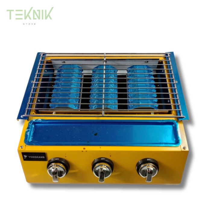 Yongkang Kompor Panggangan Gas 2 Tungku 3 Tungku 4 Tungku Alat Panggang Sosis Bbq