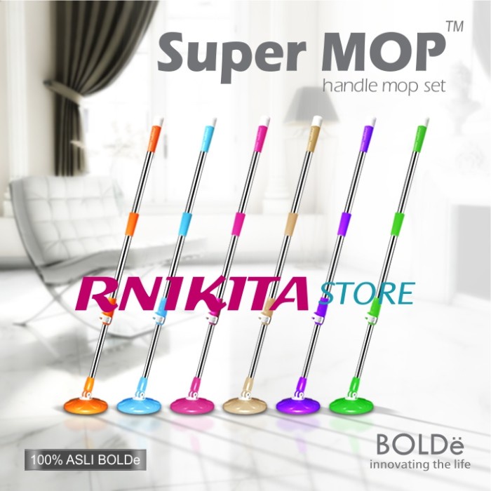 TONGKAT DAN KEPALA SUPER MOP BOLDE HANDLE+DISK BESAR