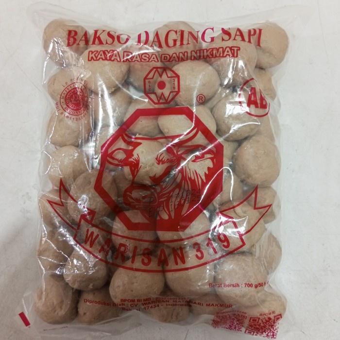 

Warisan bakso sapi 319 50butir 700gr
