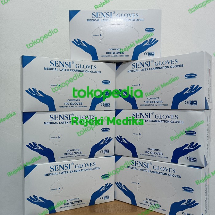 SARUNG TANGAN SENSI / SENSI GLOVES LATEX POWDERED - ISI 100