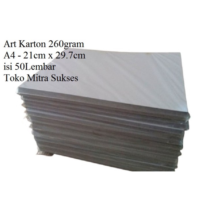 

Kertas Art Karton 260gram A4 isi 50 Lembar