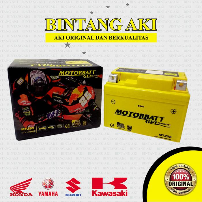MOTORBATT MTZ5S Aki Gel Motor Beat Supra X 125 Scoopy Revo Mio Vario 110 Asli Motorcycle Aki