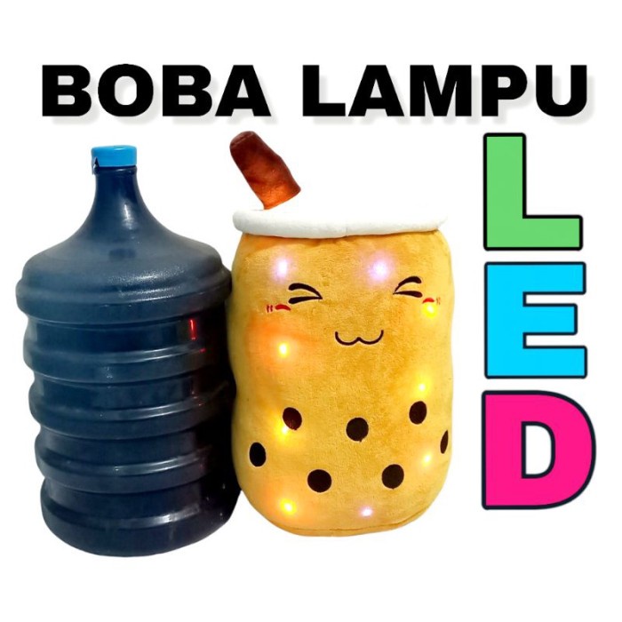 Bantal Boneka Boba Boneka Lampu LED Bisa Nyala Ukuran Besar XL Galon