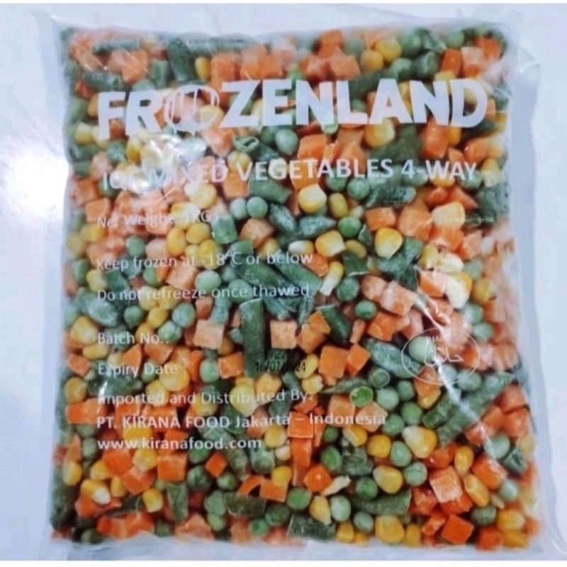 

Frozen Mix Vegetables Mix 4 Ways Sayuran Beku 1 kg