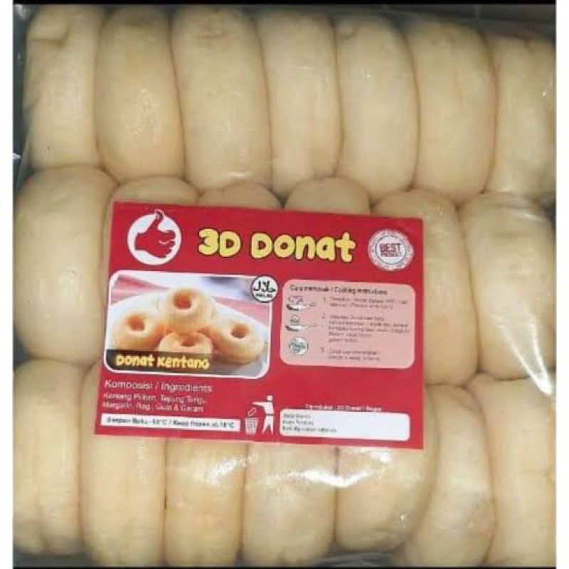 

donat donut doughnut edo 3d kentang frozen beku cemilan enak