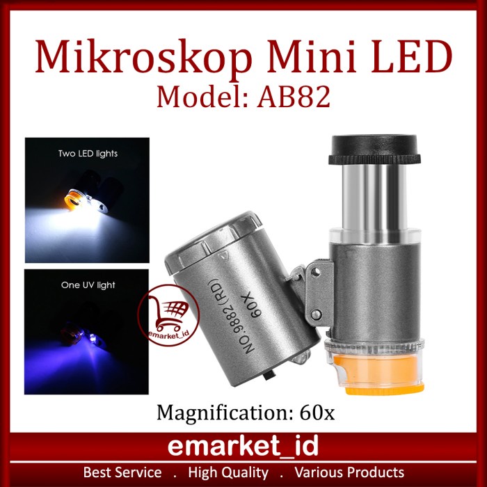 

ATKJaya- Mikroskop Saku Mini 60x AB82 / Microscope Portable LED Currency Detect