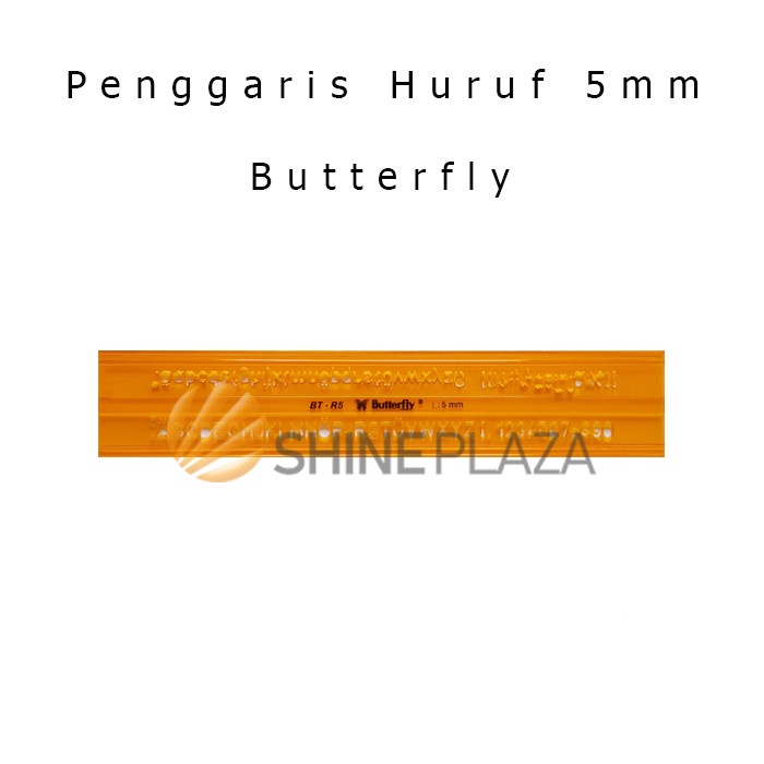 

ATKJaya- Mal Cetakan Huruf Butterfly 5mm BT-R5 - Penggaris Teknik Letter Template Mall Sablon 5 mm