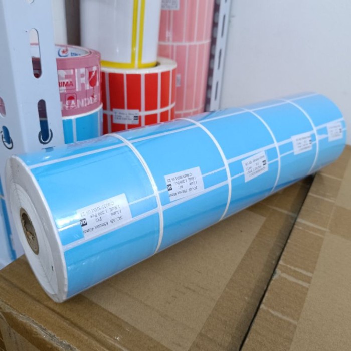 

ATKJaya- STIKER BARCODE ETIKET 65X40 Semicoated Blok Biru Isi 1200 Pcs