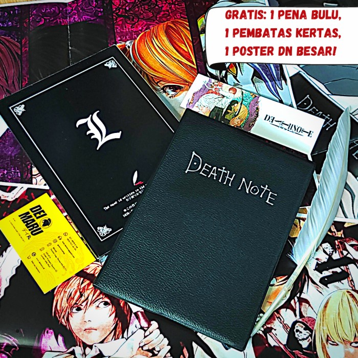 

ATKJaya- Buku Deathnote Anime, death note, Aksesoris anime, Buku Kira L Cosplay