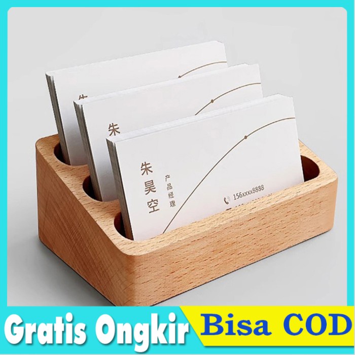 

ATKJaya- Wooden Stand Name Card Holder Kotak Tempat Dudukan Kartu Nama Display Kayu