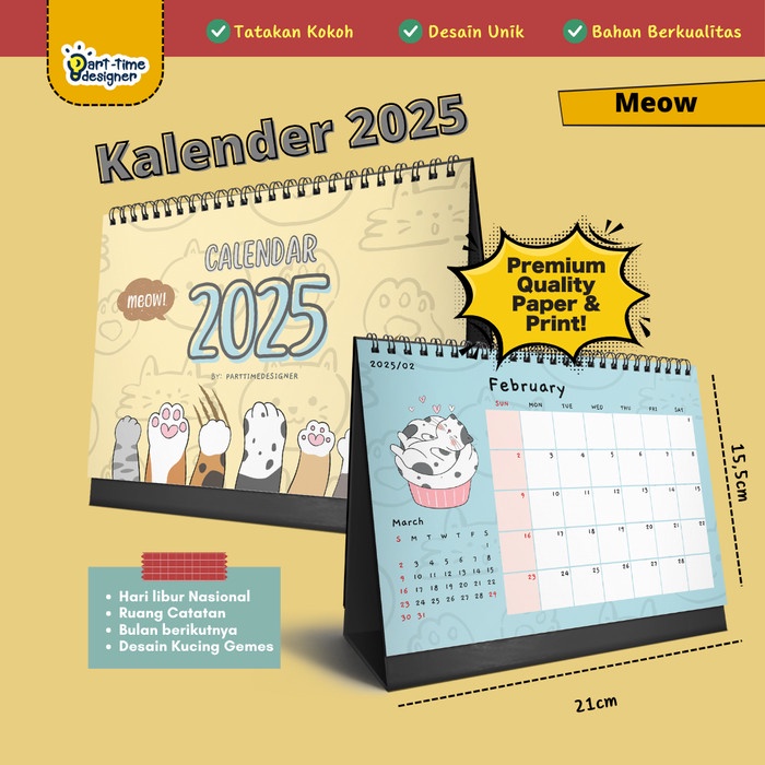

ATKJaya- Kalender Meja Tema Kucing Lucu Meow