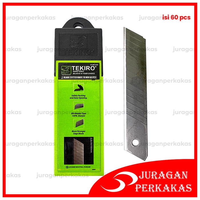 

ATKJaya- TEKIRO SET 60 PCS ISI MATA PISAU KATER BESAR 18 MM REFILL CUTTER BLADE