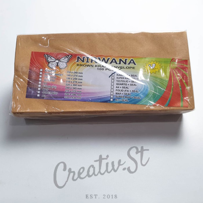 

ATKJaya- Amplop Coklat Polos Ukuran Kabinet (A) dengan Lem Seal Merk Nirwana