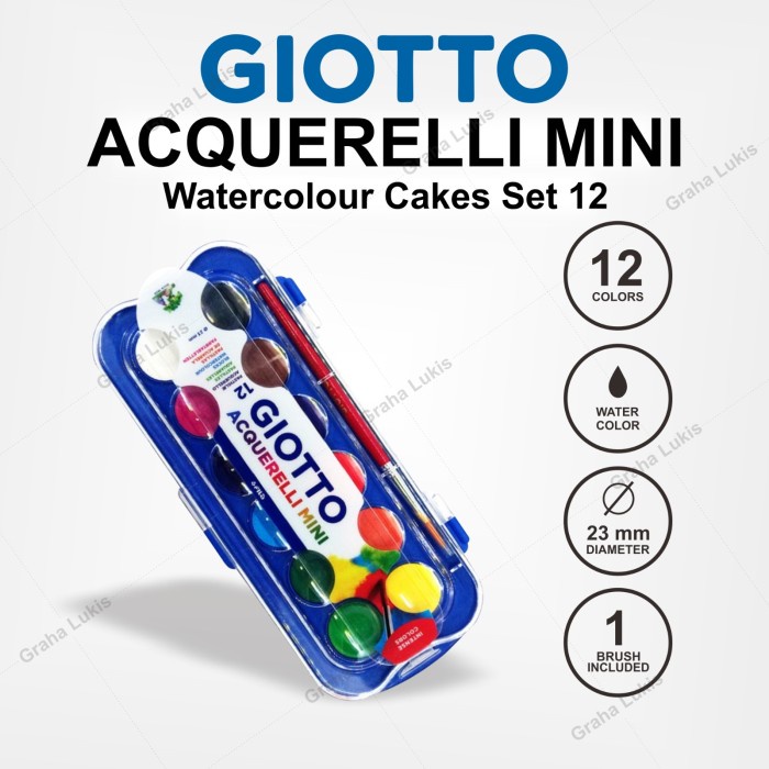

ATKJaya- Giotto Acquerelli Mini 12 Warna Cat Air Giotto Mini Set 12