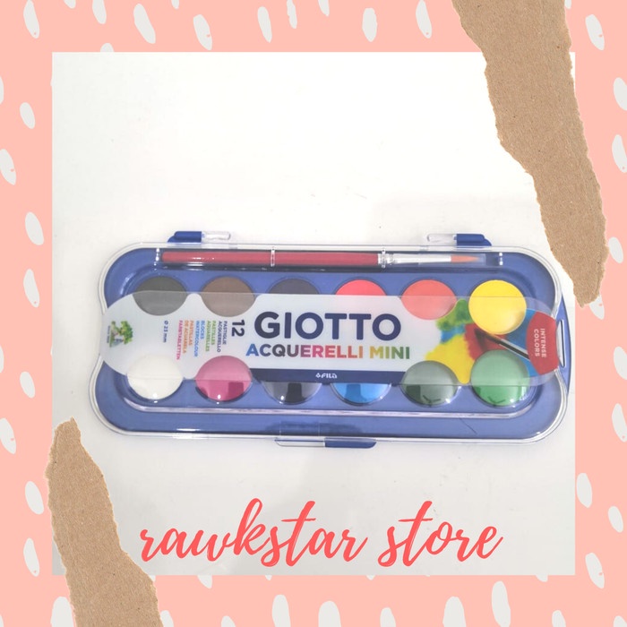 

ATKJaya- Giotto 12 warna acquerelli mini cake watercolour 23mm cat warna