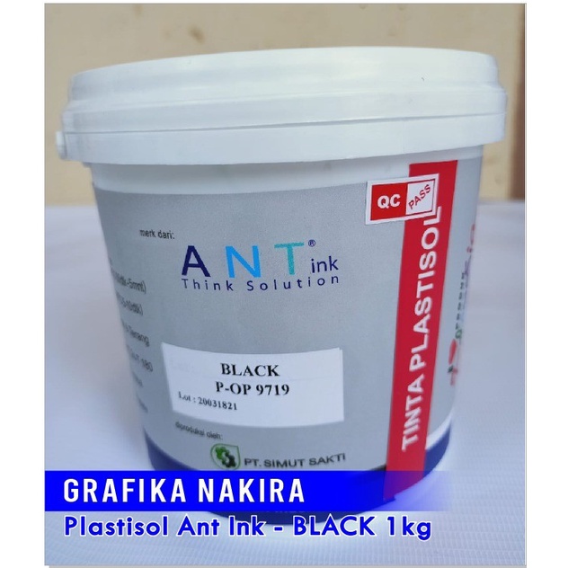 

ATKJaya- Tinta Sablon Kaos Plastisol ANT Ink / Cat Plastisol Black / Hitam 1 kg