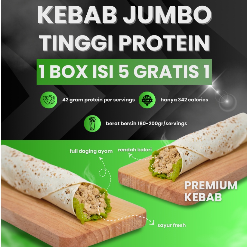 

Kebab High Protein Rendah Kalori Meal Preparation Protein 41 Gram Per Servings 1 KEBAB ISI 6 PCS