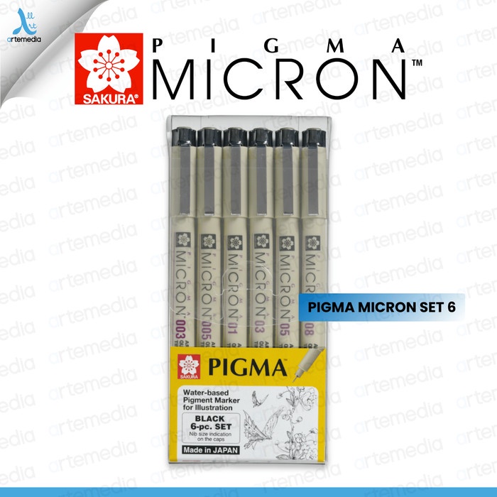 

ATKJaya- Drawing Pen Sakura Pigma Micron Set 6 Pigment Ink Pulpen Gambar