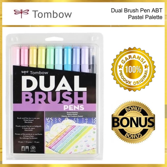 

TOMBOW DUAL BRUSH PEN ABT, PASTEL PALETTE, SET 10 COLORS