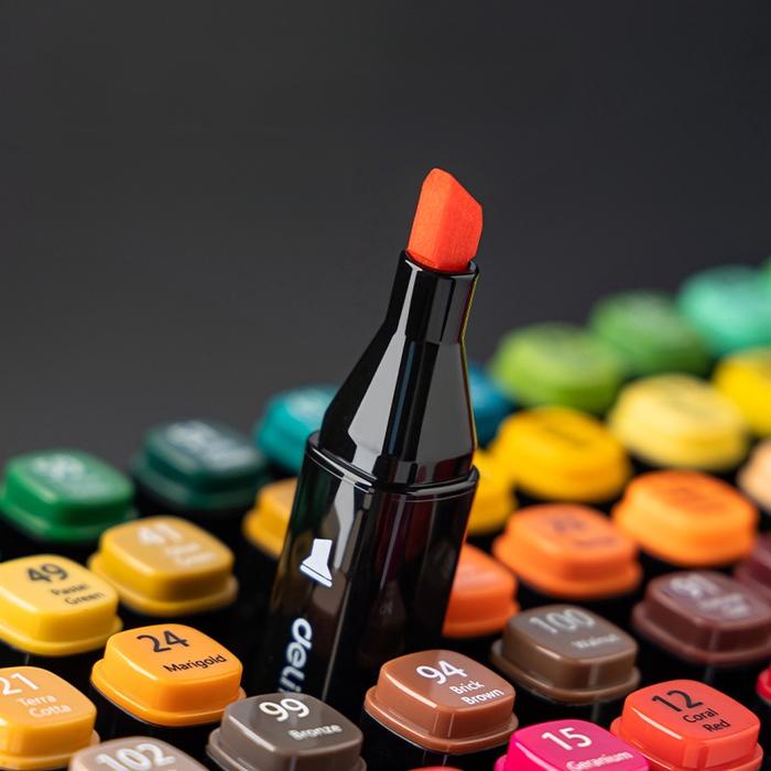 

DELI SPIDOL SKETSA PROFESIONAL / SKETCH MARKER 168 WARNA DUAL TIP HM902