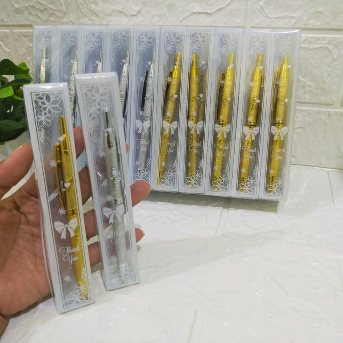 

[tmr] - Isi 100 Pcs Souvenir Pulpen Emas Silver Kemas Mika Motif Souvenir Murah Bermanfaat Souvenir