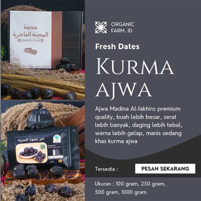 

Kurma Ajwa / Nabi 1 Kg Asli Madinah Premium Quality