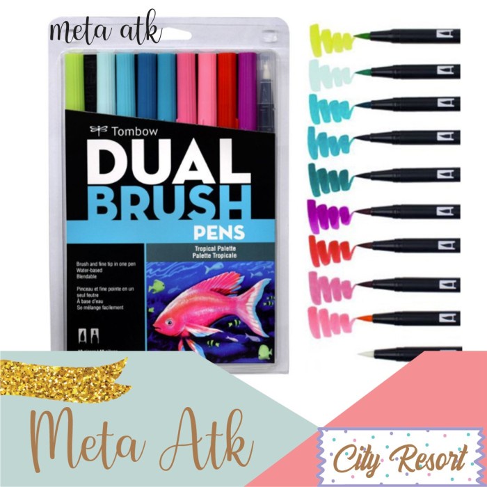 

DUAL BRUSH PEN TOMBOW TROPICAL PALLETE ISI 10PC