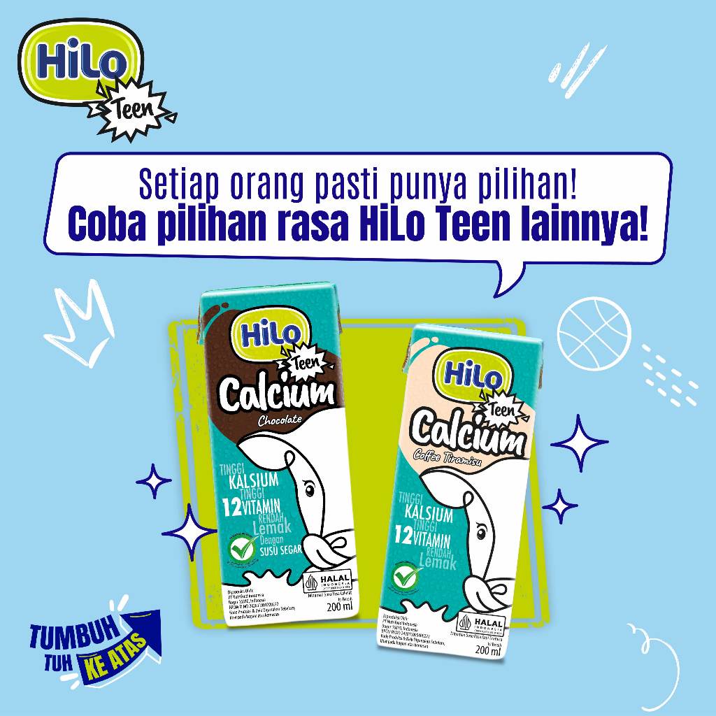 

1 Karton - HiLo Teen UHT Chocolate Milk 200 ml x 24 pcs Ready to Drink (RTD) - Susu Tinggi Kalsium