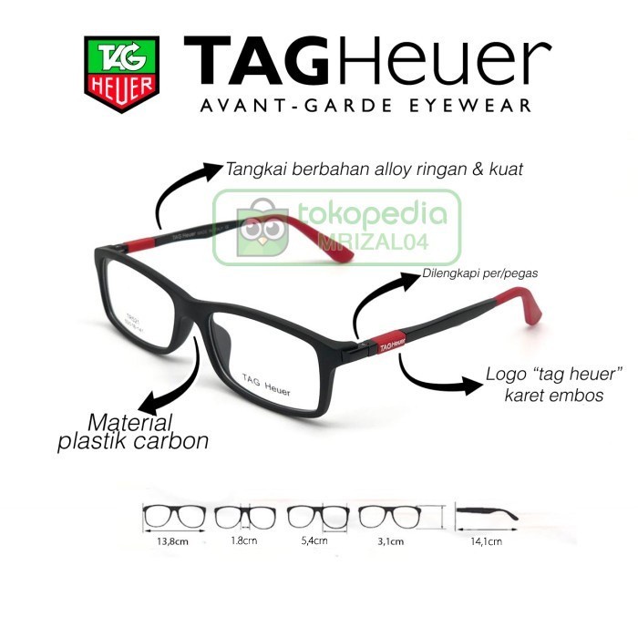 Frame Kacamata TAG HEUER TH521 Sporty 521 DiskonJual MurahHarga DiskonObral