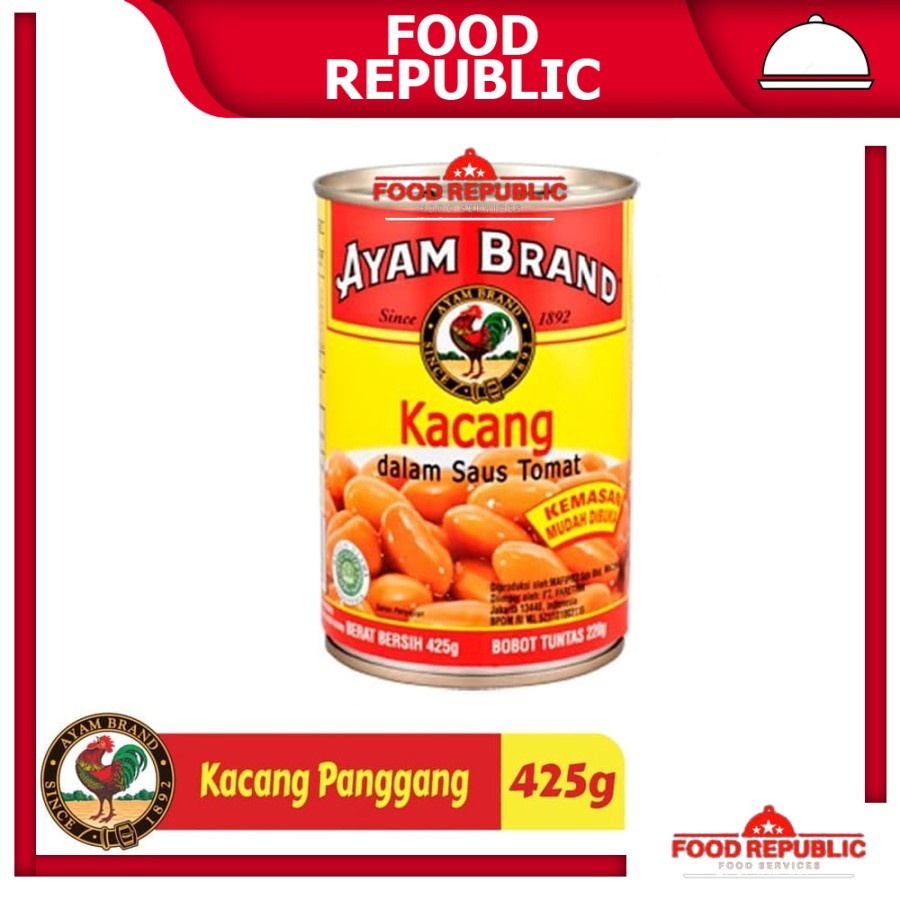 

AYAM BRAND BAKED BEANS 425 GR KACANG SAOS TOMAT LIGHT - ORIGINAL - TOMATO