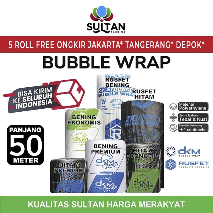 

SOUVEN- Plastik Bubble Wrap Packing 50M DKM+ RUSFET ROLL TEBAL Bubblewrap