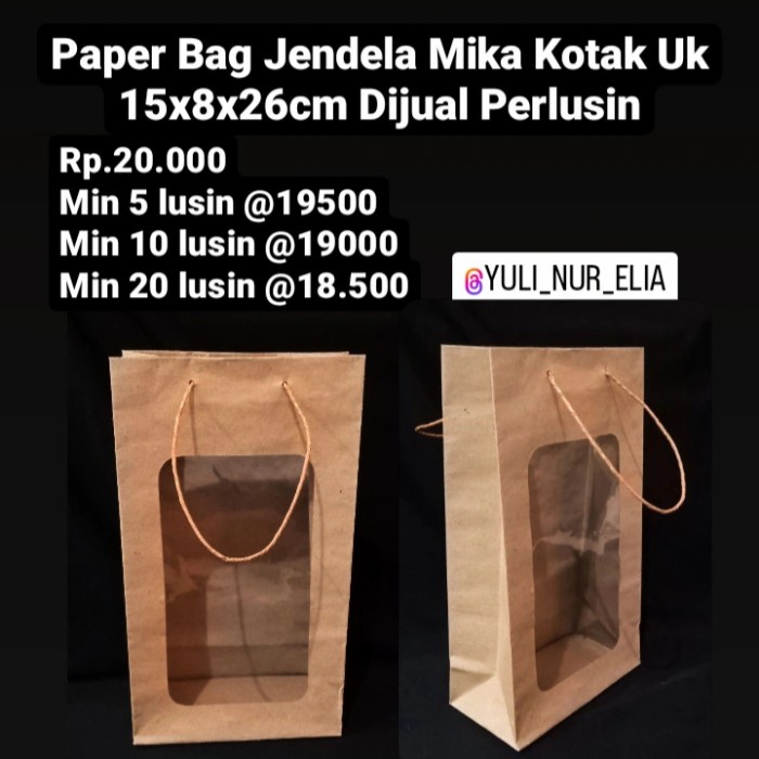 

SOUVEN- Paper Bag Jendela Mika Kotak Uk 15x8x26cm Dijual Perlusin