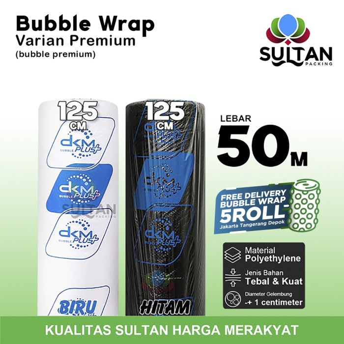 

SOUVEN- Plastik Wrap Bubble Wrap 125cm x 50m Bubble wrap Biru Roll