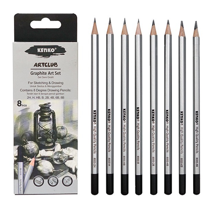 

IK! Pensil Set Graphite Kenko 8Pcs Untuk Menggambar