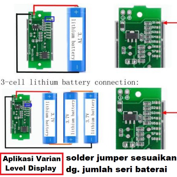 (Good) Battery Charger Level Indicator Aki+Voltmeter /Indikator Baterai 18650