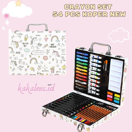 

SET ALAT GAMBAR ANAK TULIS LUKIS KOPER BOX JINGJING CRAYON ART 54 PCS