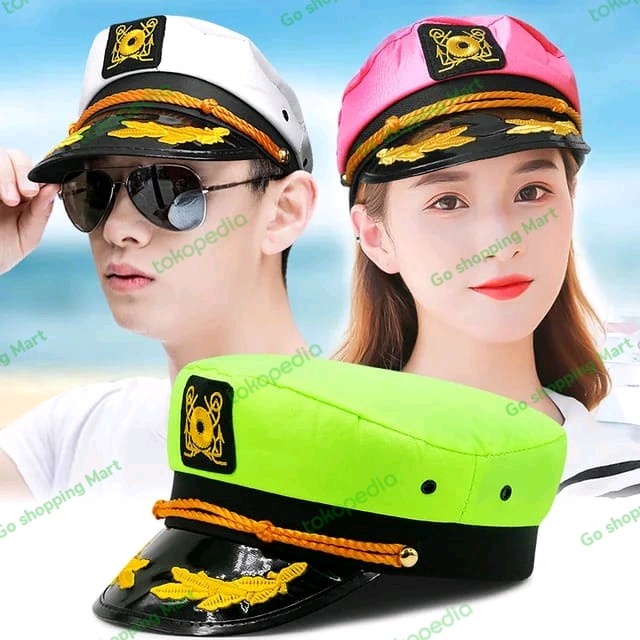 Topi Pelaut Bahan Katun Warna Putih Untuk Pria Dan Wanita