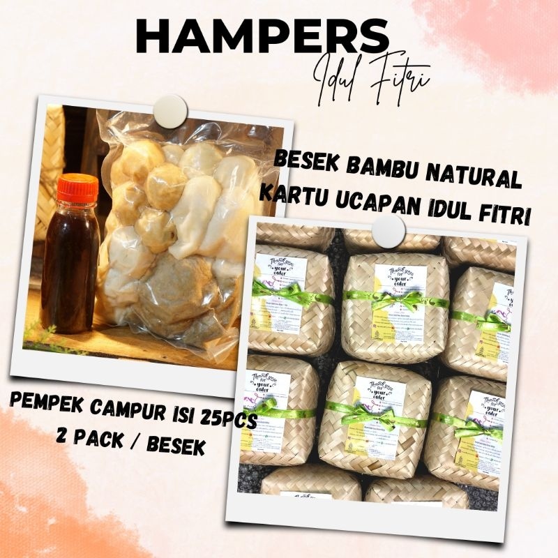 

KEME FOOD HUNTER Pempek Palembang ikan tenggiri isi 50pcs+Cuko 250ml hampers idul fitri, Imlek Natal