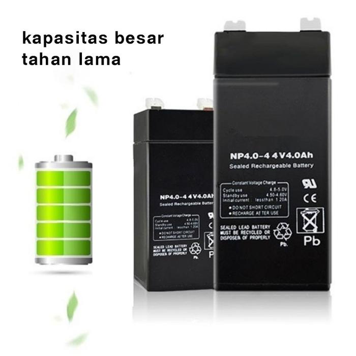 Baterai Aki 4V 4Ah / Baterai Timbangan Digital Aki Motor Baterai Timbangan Digital - Baterai Lampu