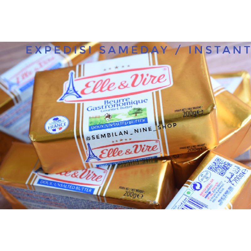 

Elle & Vire Unsalted Butter 200 gram Mentega Tawar