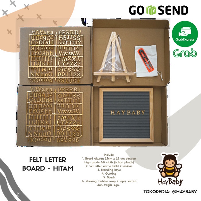 

[tmr] - FELT LETTER BOARD Set Lengkap/papan Nama Bayi. READY STOCK