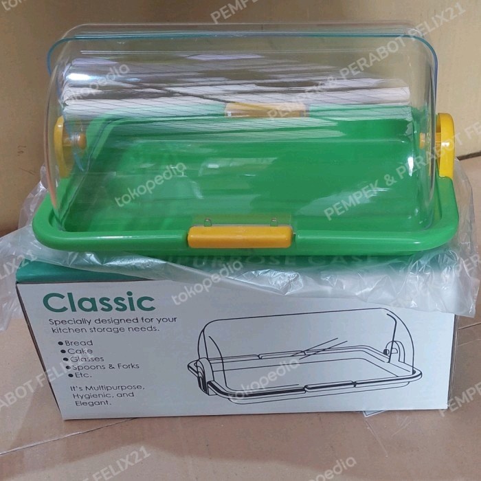 

..... Tempat Roti Tawar/ Tempat Kue Kapsul Mika Buka Tutup/ Classic Tabitha
