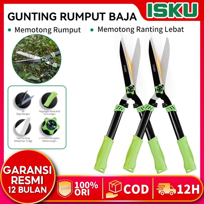 Jual [READY] ISKU Gunting Rumput Taman Gunting tanaman gunting pangkas daun rumput