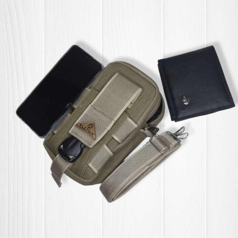 Ready Tas Selempang Paha Buat Hp Pria Original Bahan Kanvas Baepack Tas Selempang Bahu Pria HP